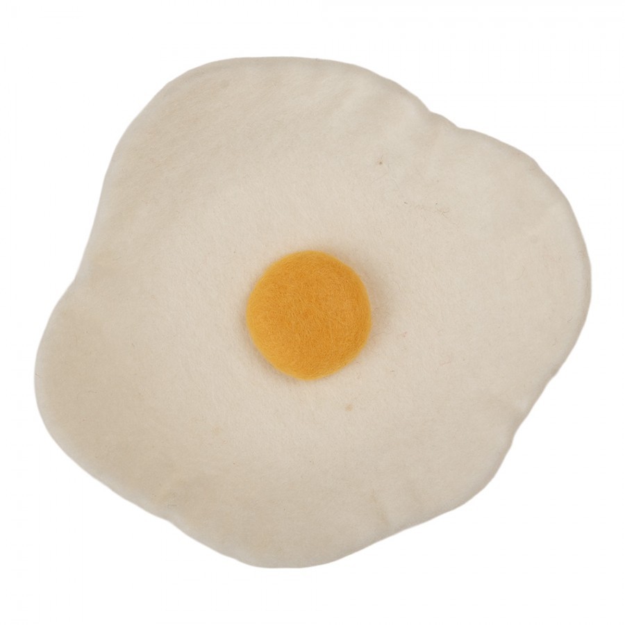 Decorative Bowl Egg ? 18x3 Cm White Felt - ? 18*3 cm