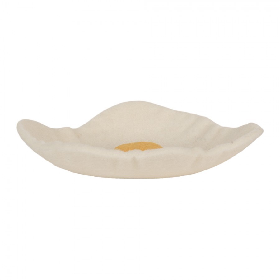Decorative Bowl Egg ? 18x3 Cm White Felt - ? 18*3 cm