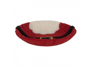 Decorative Bowl ? 18x4 Cm Red Felt Santa Claus - ? 18*4 cm