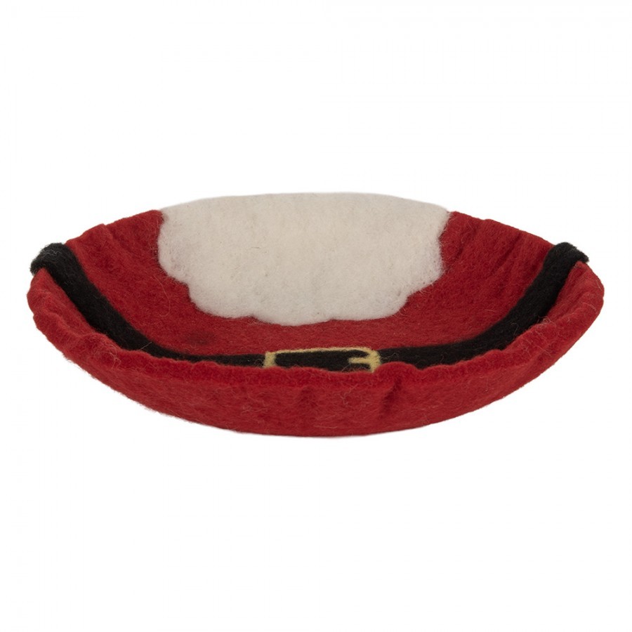Decorative Bowl ? 18x4 Cm Red Felt Santa Claus - ? 18*4 cm
