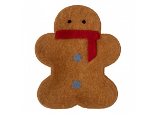 Decorative Bowl Gingerbread Man 19x16x4 Cm Brown Felt - 19.0 cm
