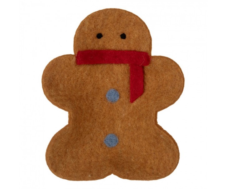 Decorative Bowl Gingerbread Man 19x16x4 Cm Brown Felt - 19.0 cm Clayre & Eef