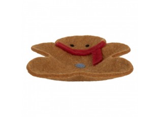 Decorative Bowl Gingerbread Man 19x16x4 Cm Brown Felt - 19.0 cm