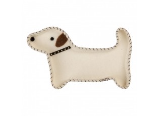 Decorative Bowl Dog 20x13x3 Cm White Felt - 20.0 cm
