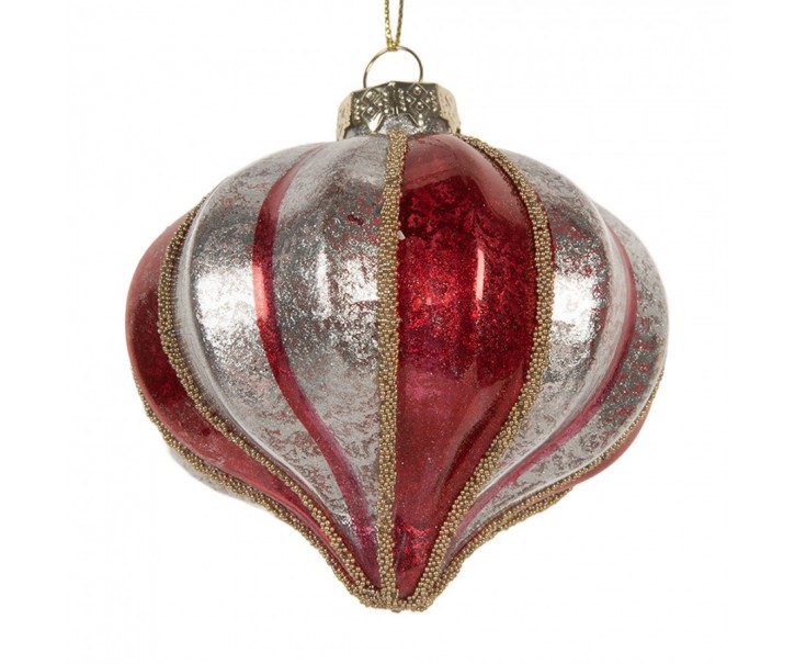Christmas Bauble ? 8x8 Cm Red Glass - ? 8*8 cm Clayre & Eef