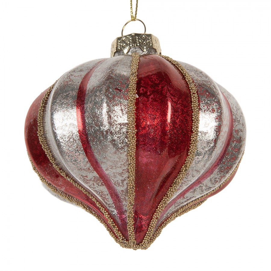 Christmas Bauble ? 8x8 Cm Red Glass - ? 8*8 cm