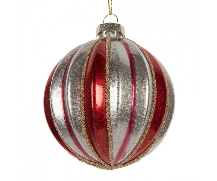 Christmas Bauble ? 8x8 Cm Red Glass - ? 8*8 cm Clayre & Eef