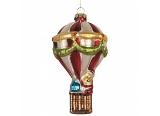 Christmas Ornament Hot Air Balloon ? 8x14 Cm Multiple Glass - ? 8*14 cm