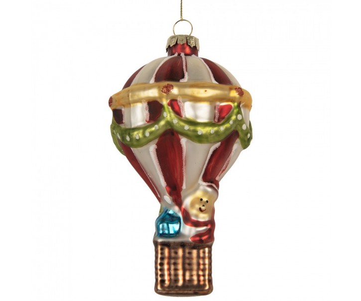 Christmas Ornament Hot Air Balloon ? 8x14 Cm Multiple Glass - ? 8*14 cm Clayre & Eef