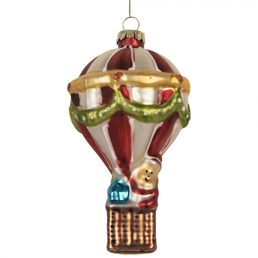 Christmas Ornament Hot Air Balloon ? 8x14 Cm Multiple Glass - ? 8*14 cm