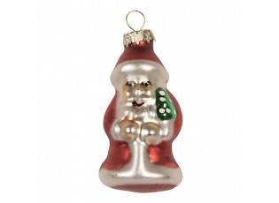 Christmas Ornament Set Of 6 Santa Claus ? 3x35 Cm Red Glass - ? 3*35 cm
