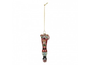 Christmas Ornament Elf 4x2x13 Cm Red Glass - 4.0 cm