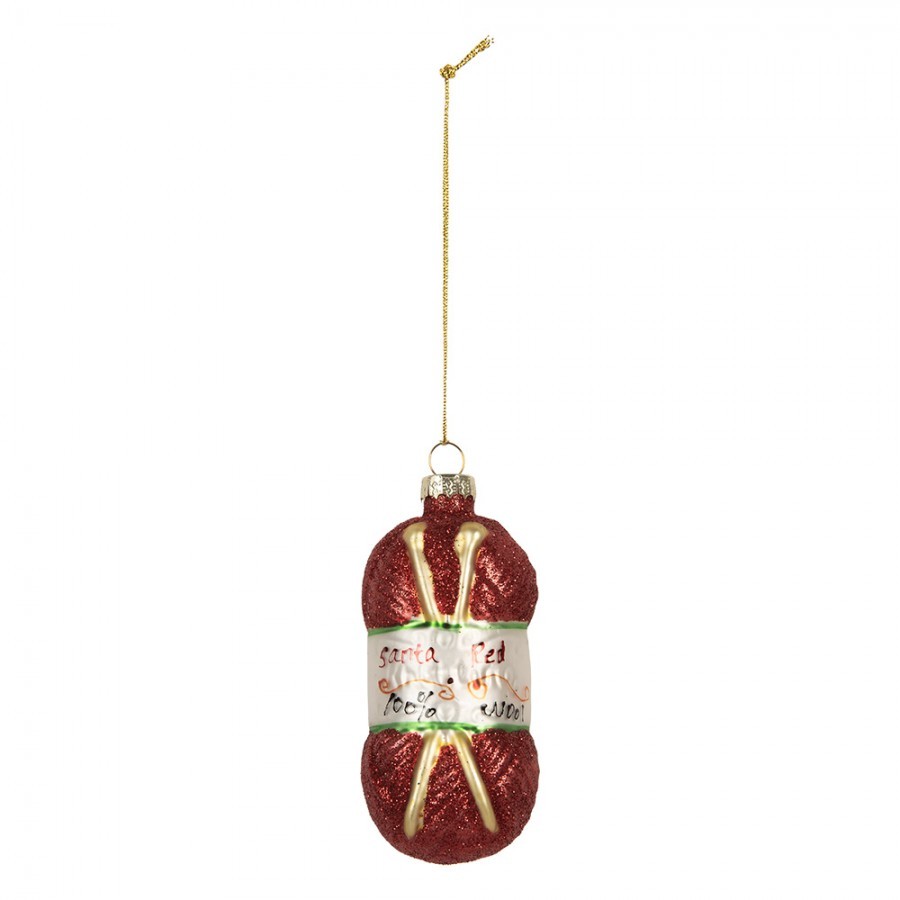 Christmas Ornament ? 5x10 Cm Red Glass - Christmas Clayre & Eef Christmas Ornament ? 5x10 Cm Red Glass - Christmas Clayre & Eef