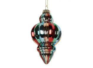 Christmas Bauble ? 7x12 Cm Multicoloured Glass - ? 7*12 cm