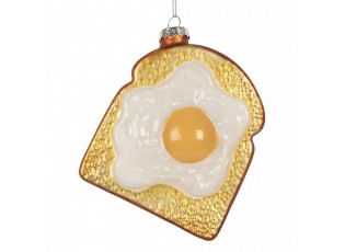 Christmas Ornament Egg 9x4x11 Cm White Glass - 9.0 cm