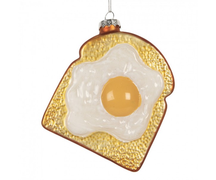 Christmas Ornament Egg 9x4x11 Cm White Glass - 9.0 cm Clayre & Eef