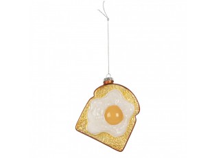 Christmas Ornament Egg 9x4x11 Cm White Glass - 9.0 cm