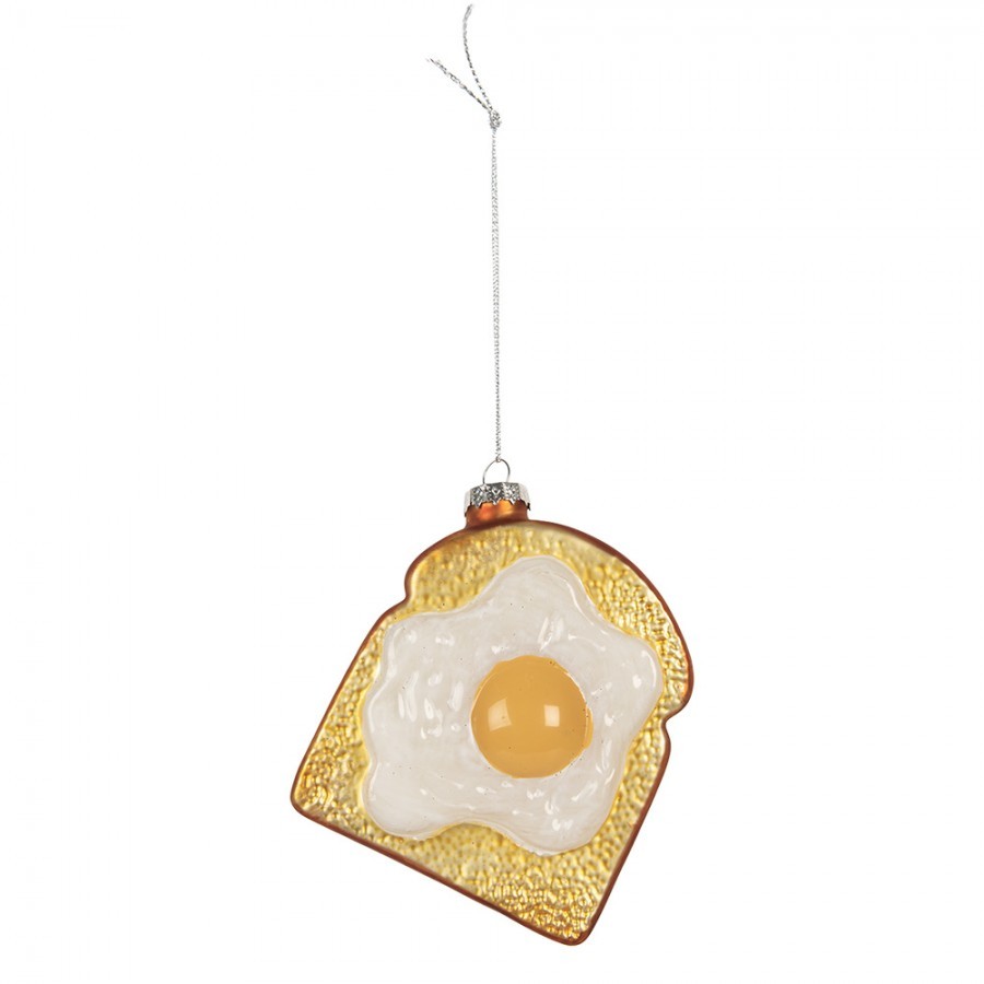 Christmas Ornament Egg 9x4x11 Cm White Glass - 9.0 cm Clayre & Eef Christmas Ornament Egg 9x4x11 Cm White Glass - 9.0 cm Clayre & Eef