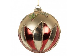 Christmas Bauble ? 8x8 Cm Gold Colored Glass - ? 8*8 cm