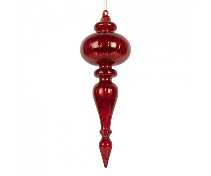 Christmas Bauble ? 9x28 Cm Red Glass - ? 9*28 cm Clayre & Eef