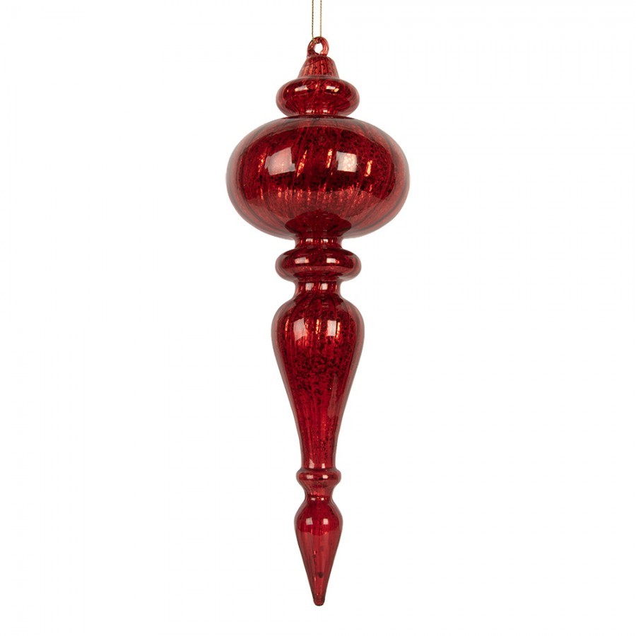 Christmas Bauble ? 9x28 Cm Red Glass - ? 9*28 cm