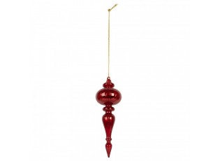 Christmas Bauble ? 9x28 Cm Red Glass - ? 9*28 cm
