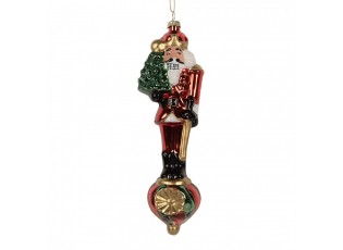 Christmas Ornament Nutcracker 6x5x20 Cm Red Glass - 6.0 cm