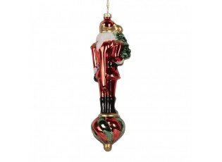Christmas Ornament Nutcracker 6x5x20 Cm Red Glass - 6.0 cm