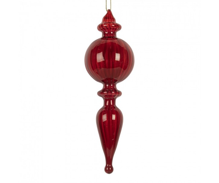 Christmas Bauble ? 5x17 Cm Red Glass - ? 5*17 cm Clayre & Eef