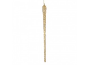 Christmas Ornament Icicle ? 2x25 Cm Gold Colored Glass - ? 2*25 cm