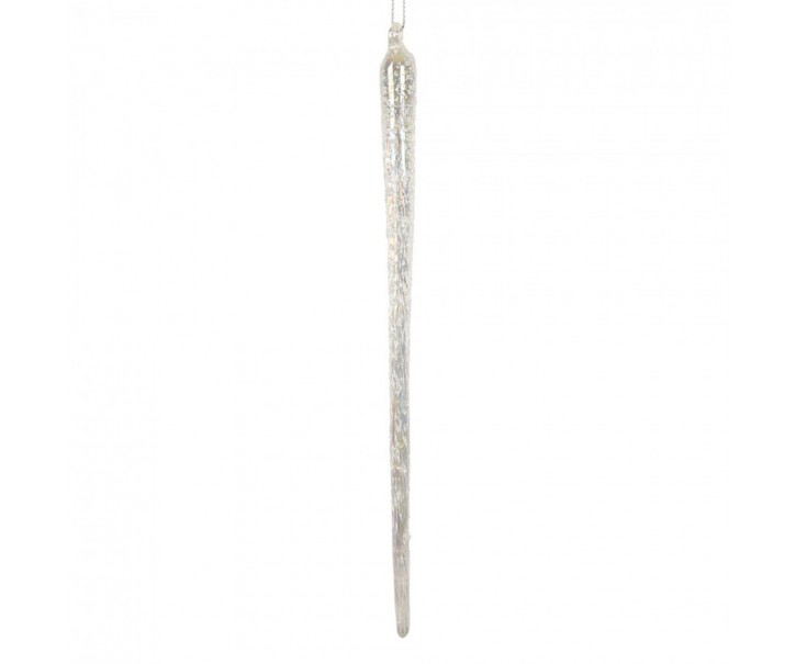 Christmas Ornament Icicle ? 2x25 Cm Transparent Glass - ? 2*25 cm Clayre & Eef