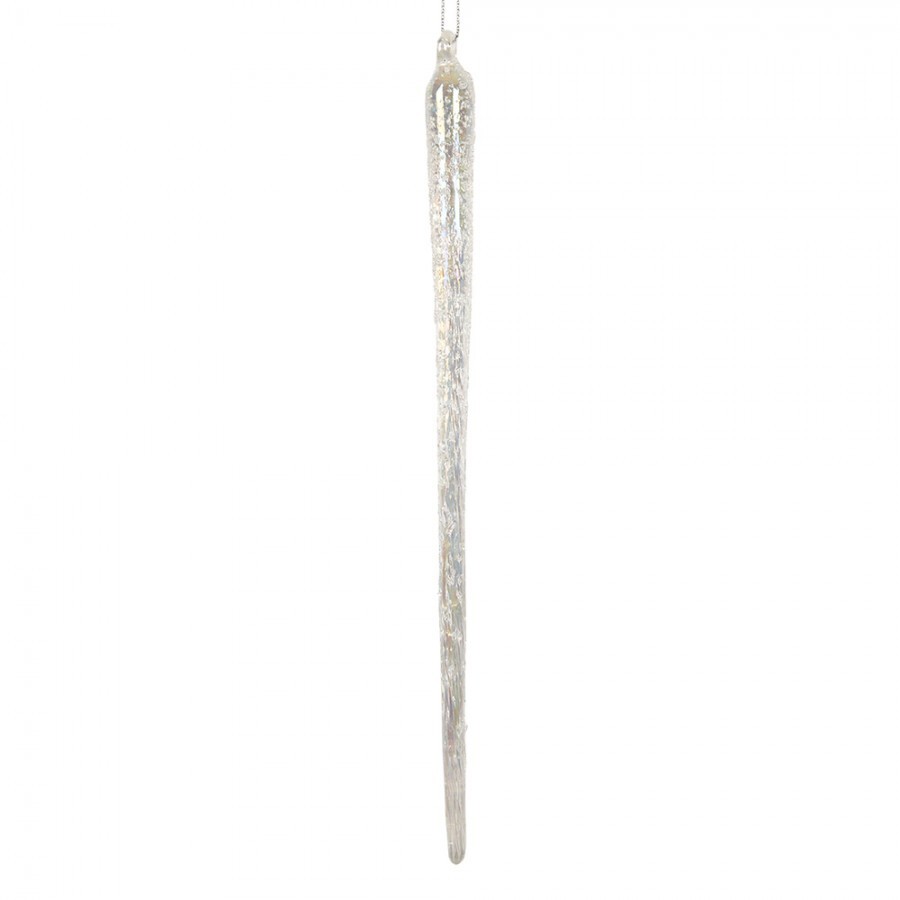 Christmas Ornament Icicle ? 2x25 Cm Transparent Glass - ? 2*25 cm