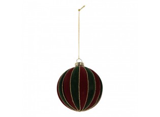 Christmas Bauble ? 8x8 Cm Red Green Glass - ? 8*8 cm