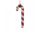Christmas Ornament Candy Cane 4x1x12 Cm Red Glass - 4.0 cm Clayre & Eef