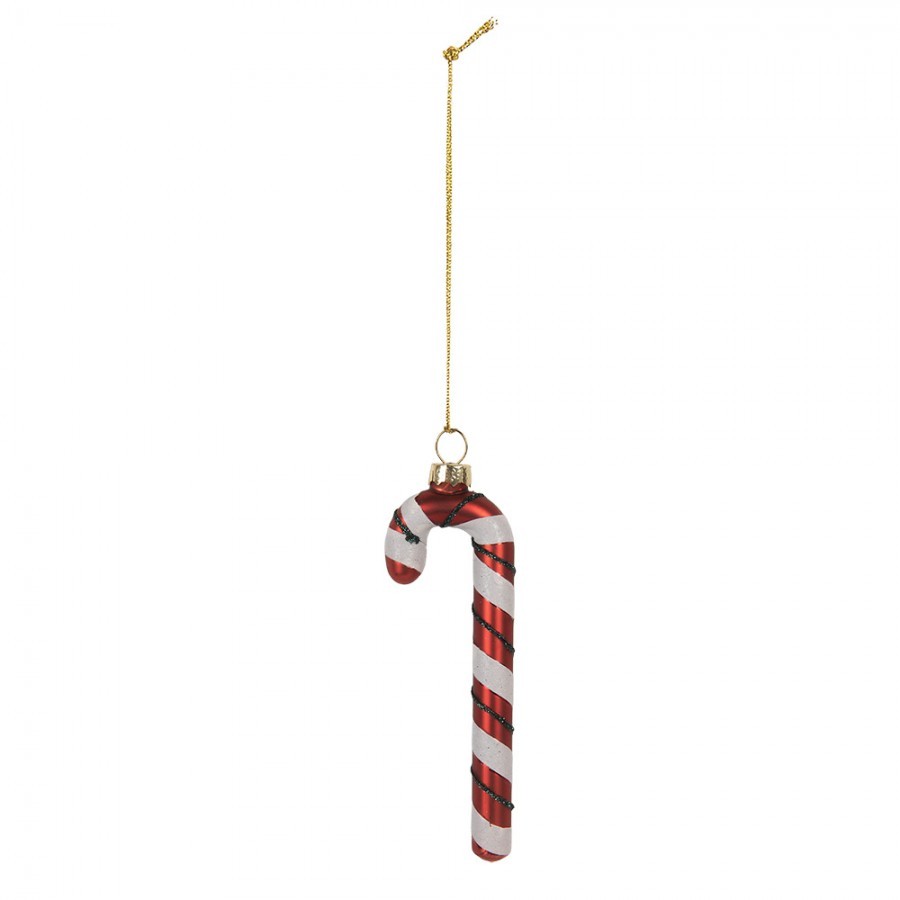 Christmas Ornament Candy Cane 4x1x12 Cm Red Glass - 4.0 cm Clayre & Eef Christmas Ornament Candy Cane 4x1x12 Cm Red Glass - 4.0 cm Clayre & Eef