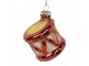 Christmas Ornament Drum ? 4x5 Cm Red Glass - ? 4*5 cm Clayre & Eef