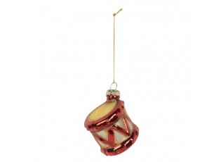 Christmas Ornament Drum ? 4x5 Cm Red Glass - ? 4*5 cm