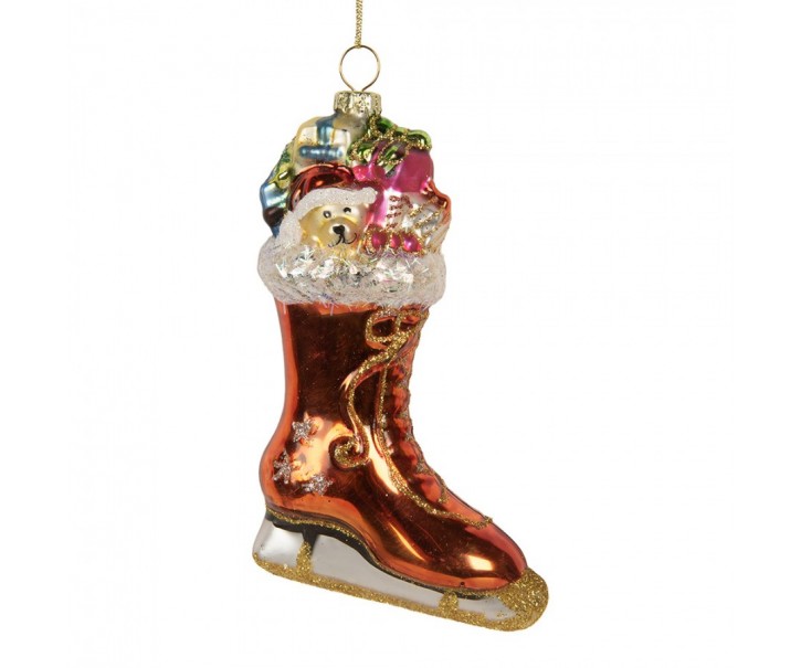 Christmas Ornament Boots 8x4x13 Cm Orange Glass - 8.0 cm Clayre & Eef