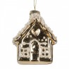Vánoční skleněná závěsná ozdoba perníková chaloupka - 7*7*9 cm