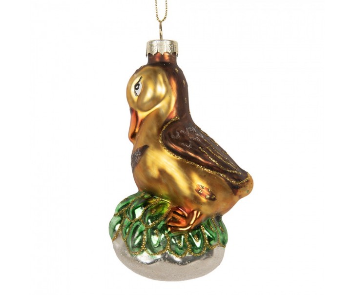 Christmas Ornament Duck 6x5x11 Cm Brown Glass - 6.0 cm Clayre & Eef