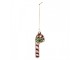 Vánoční skleněná závěsná ozdoba lízátko Candy Cane - 4*3*2 cm Clayre & Eef