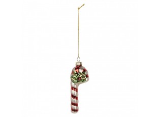 Vánoční skleněná závěsná ozdoba lízátko Candy Cane - 4*3*2 cm