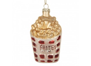 Christmas Ornament 6x3x10 Cm White Glass - 6.0 cm