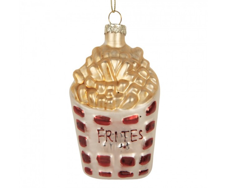 Christmas Ornament 6x3x10 Cm White Glass - 6.0 cm Clayre & Eef