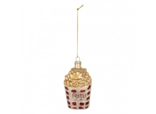 Christmas Ornament 6x3x10 Cm White Glass - 6.0 cm