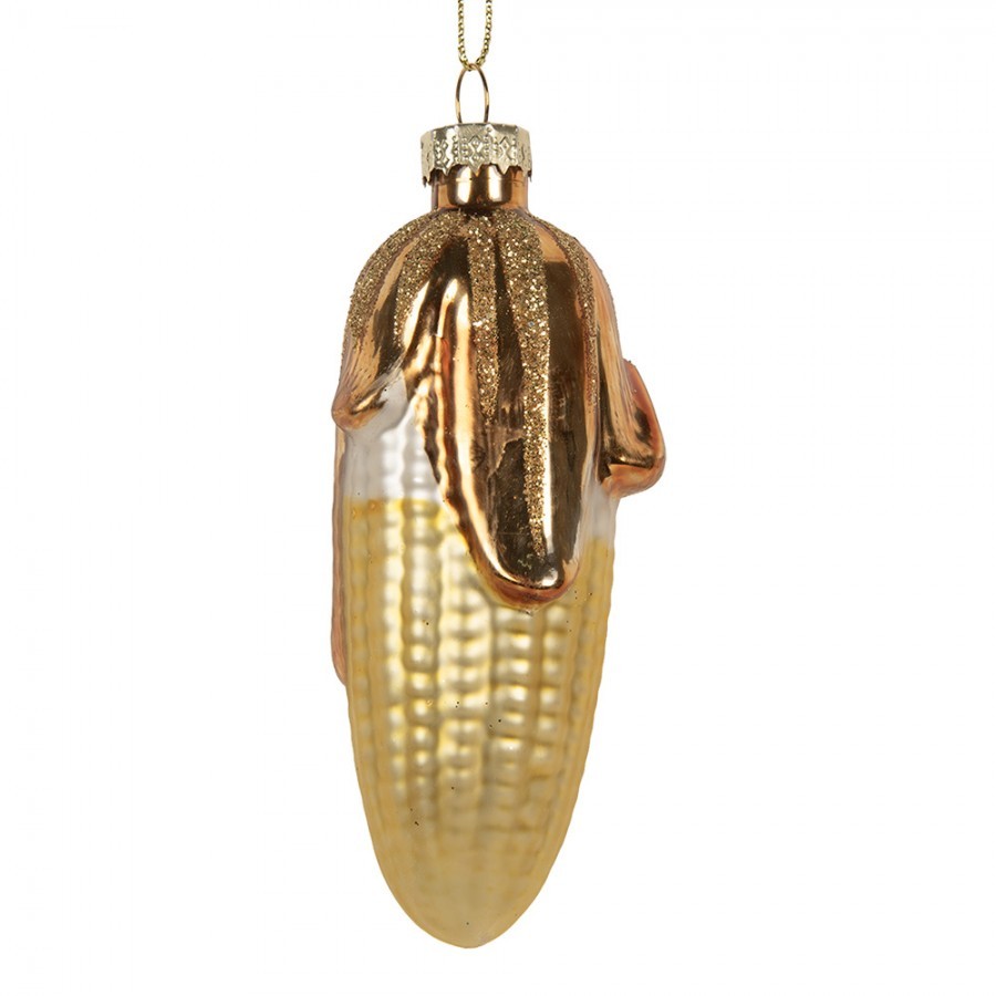 Christmas Ornament ? 4x10 Cm Gold Colored Glass - ? 4*10 cm