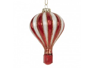 Christmas Ornament Hot Air Balloon ? 6x9 Cm Red Glass - ? 6*9 cm