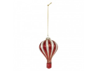 Christmas Ornament Hot Air Balloon ? 6x9 Cm Red Glass - ? 6*9 cm