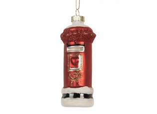 Christmas Ornament Mailbox ? 4x11 Cm Red Glass - ? 4*11 cm