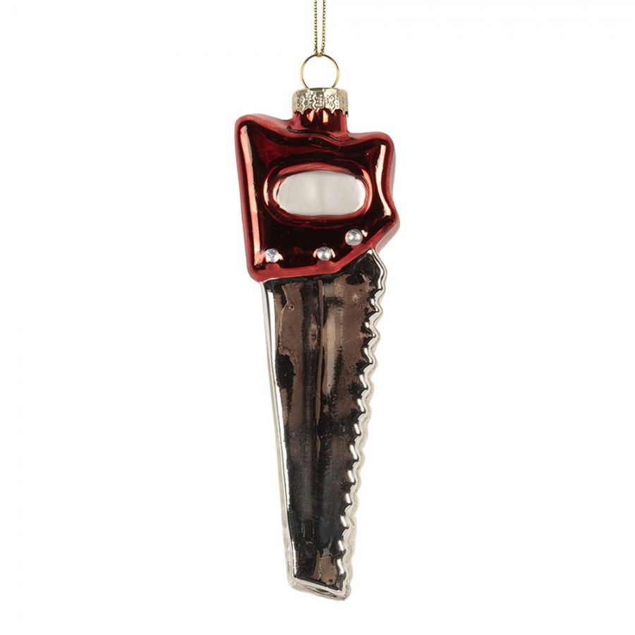 Christmas Ornament 4x3x13 Cm Silver Colored Glass - 13.0 cm